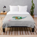 Green fantasy dragon plush blanket