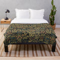 Medieval gothic fantasy floral pattern plush blanket