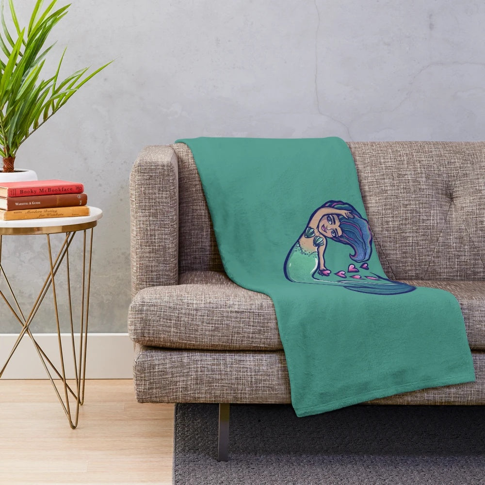 Mermaid plush blanket with soft, cuddly material