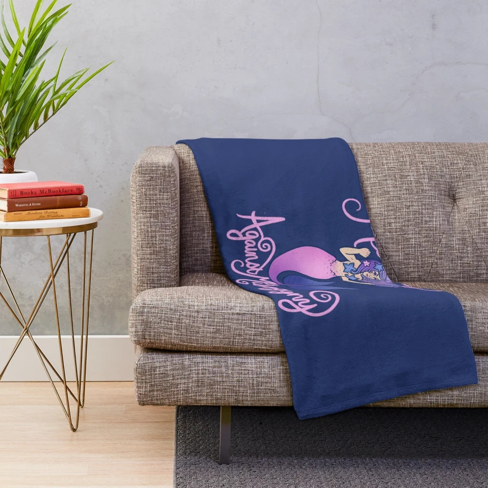 Mermaid-themed plush blanket with feminist message