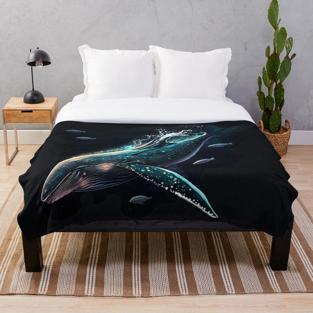 Plush blanket featuring mythical sea creature design