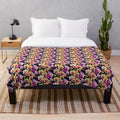 Soft and plush orchid-patterned blanket