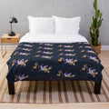 Soft plush blanket featuring a design of magical flying pegasus horses