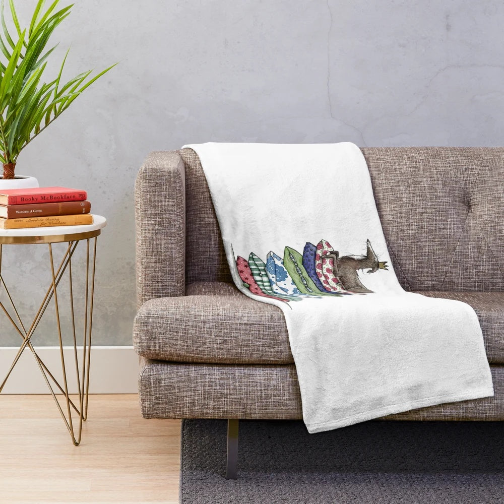 Watercolor inspired plush blanket featuring Greyhound, Galgo Español, Whippet, and Italian Greyhound dog breeds in a fairytale princess theme