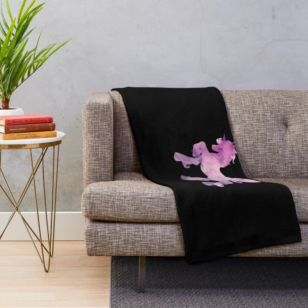 Soft and cozy watercolor unicorn plush blanket