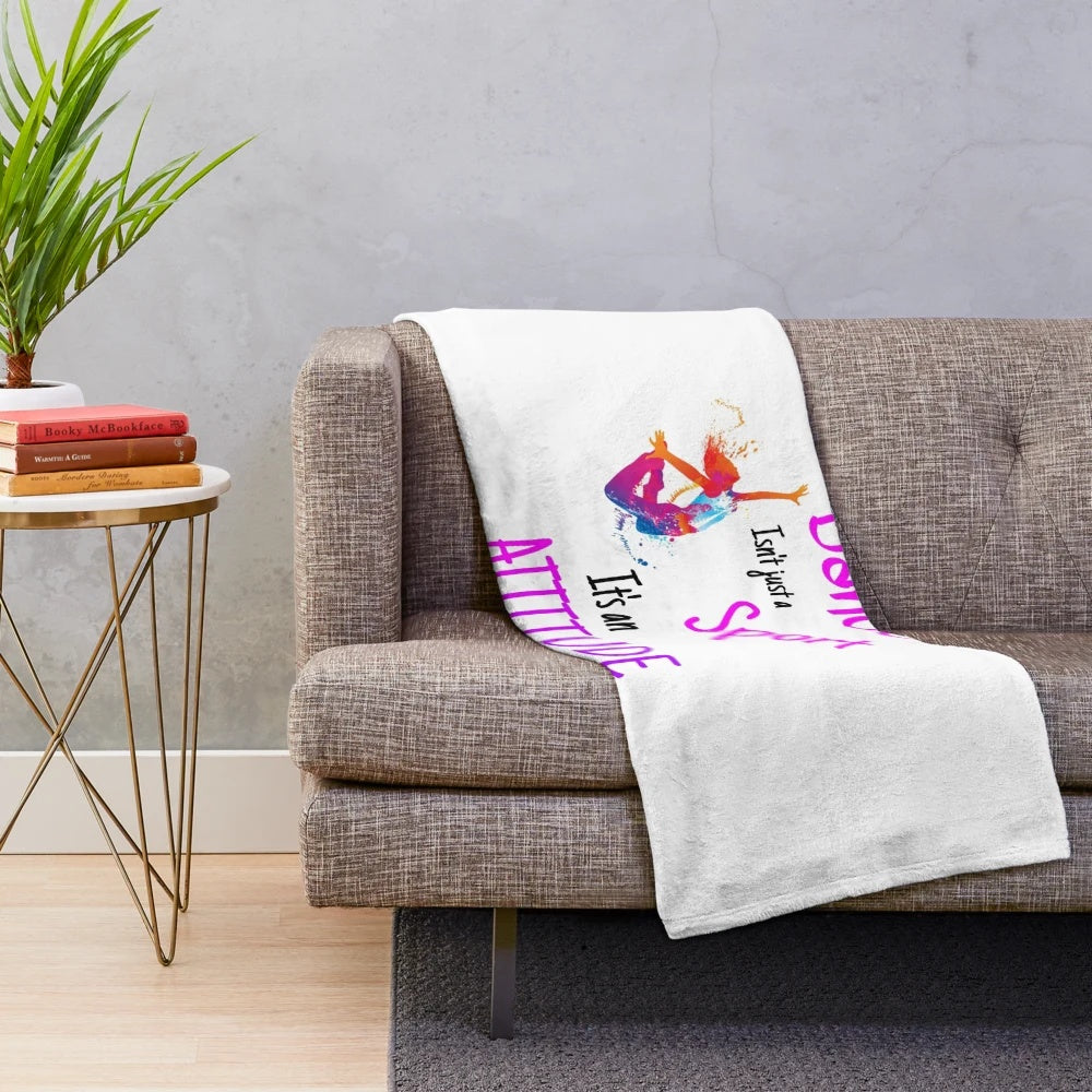 Energetic dance sport plush blanket with a vibrant design
