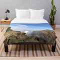 Colorful plush blanket featuring the iconic Victoria Falls in Africa