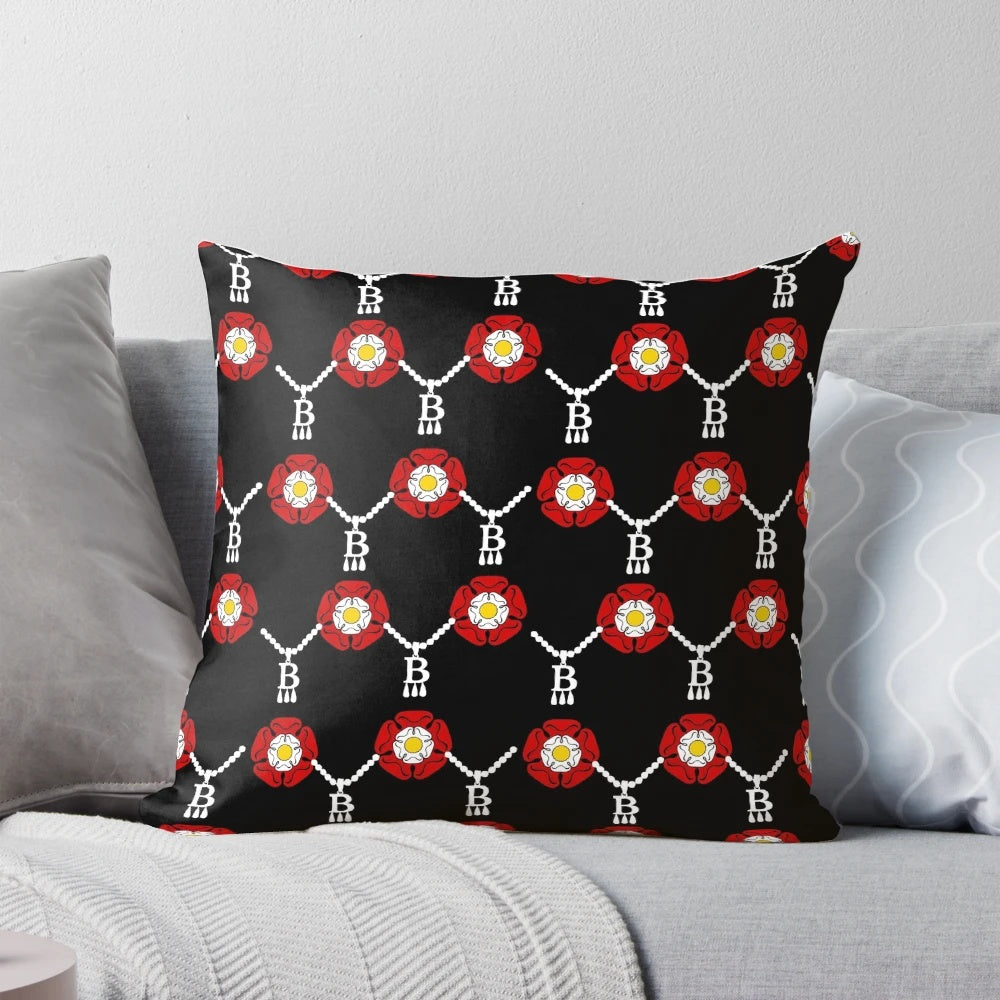 Anne Boleyn Tudor Rose Decorative Throw Pillow with Elegant Pattern