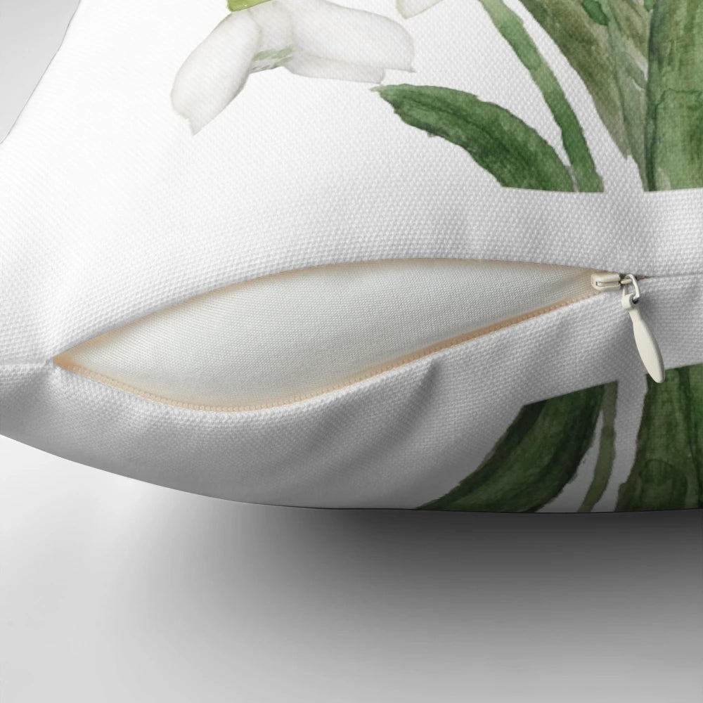 Breathtaking hand-painted white snowdrop flower botanical watercolor painting