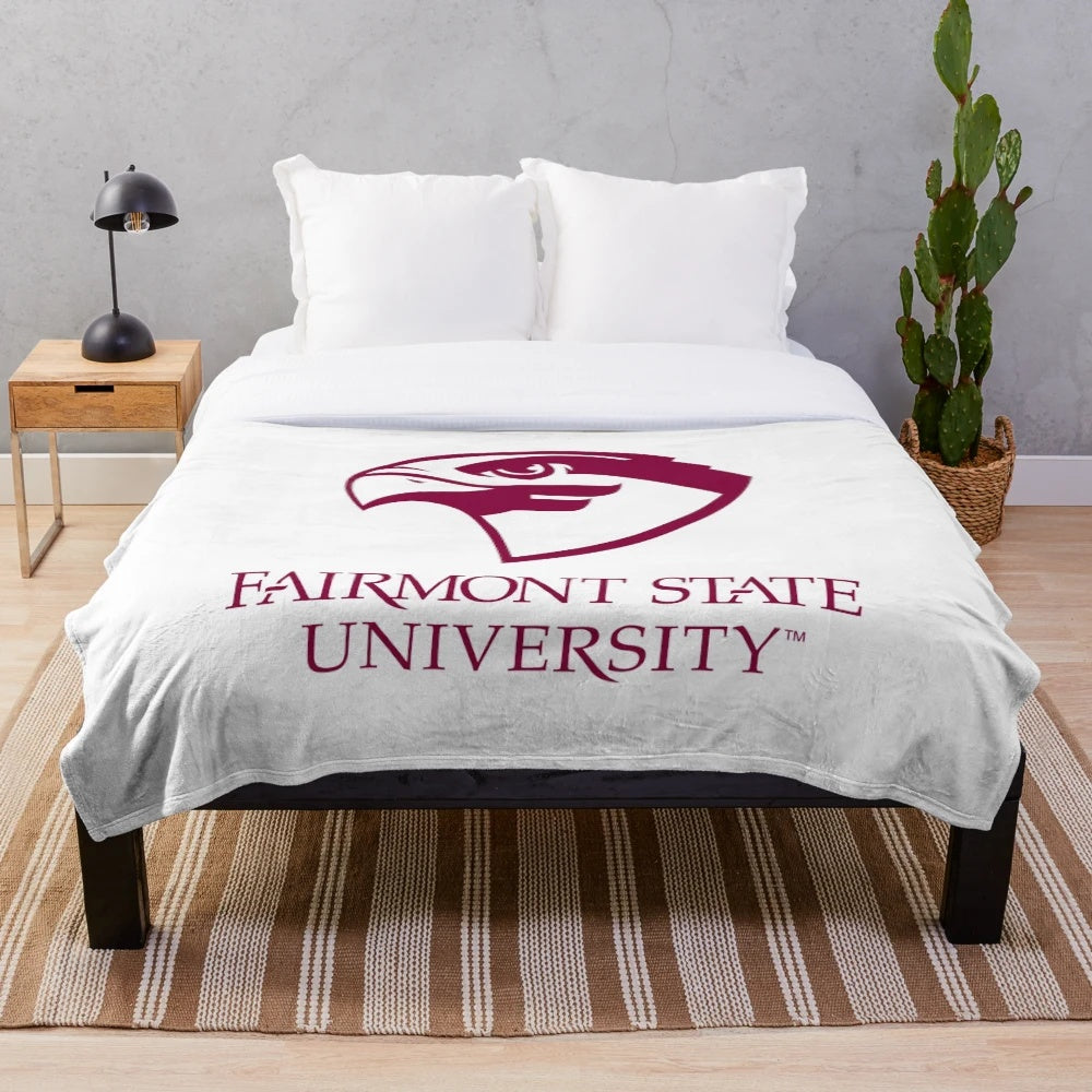 Fairmont State Fighting Falcons college sports plush blanket