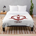 Fiery devil skeleton head plush blanket for cozy home decor