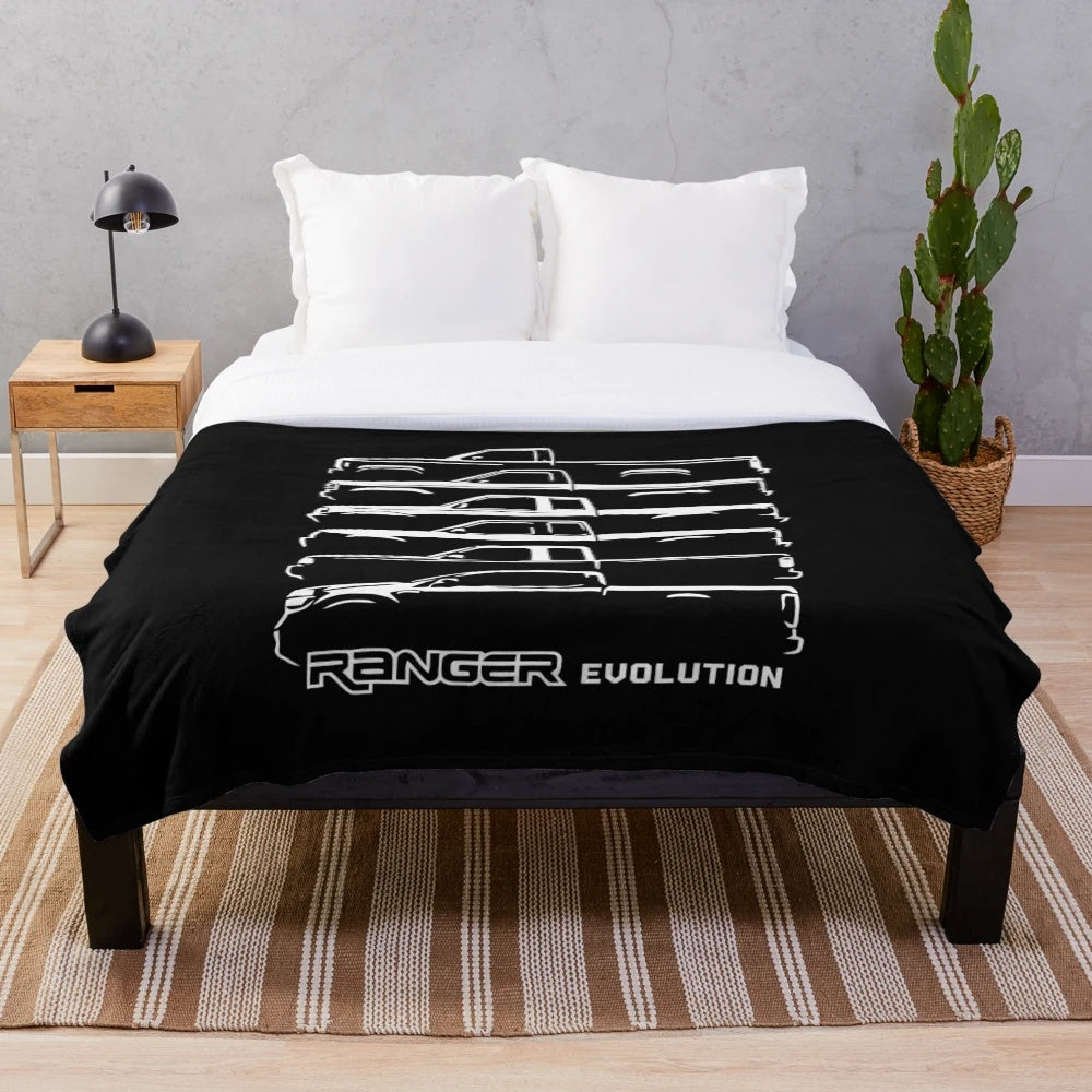 Ford Ranger Truck Evolution Classic Outline Plush Blanket