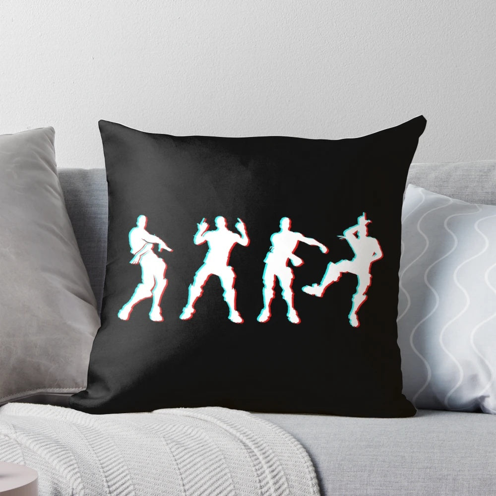 Throw pillow featuring a cool victory dance pose from the popular battle royale game Fortnite