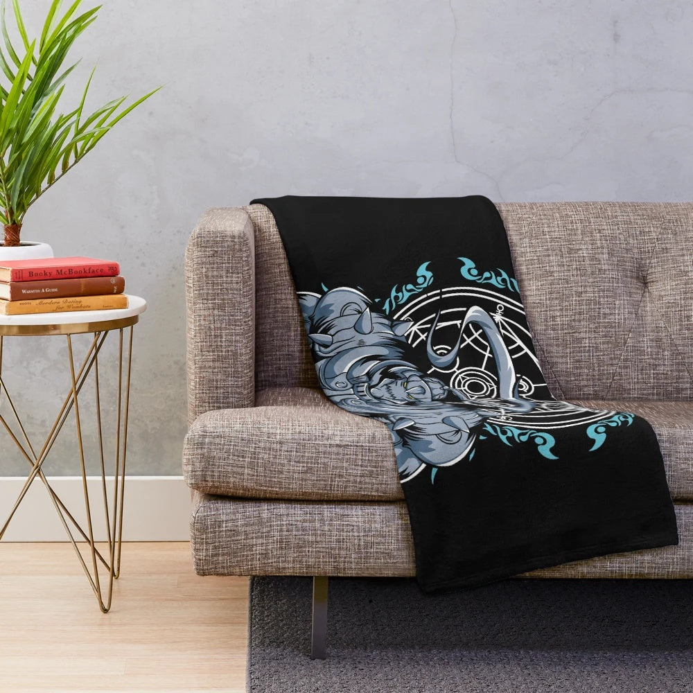 Fullmetal Alchemist inspired plush blanket with Alphonse Elric design