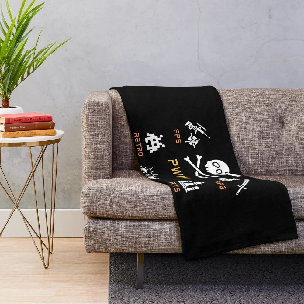 Gamer Plush Blanket featuring humorous gaming-themed design