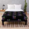 Controller buttons plush blanket for gaming enthusiasts