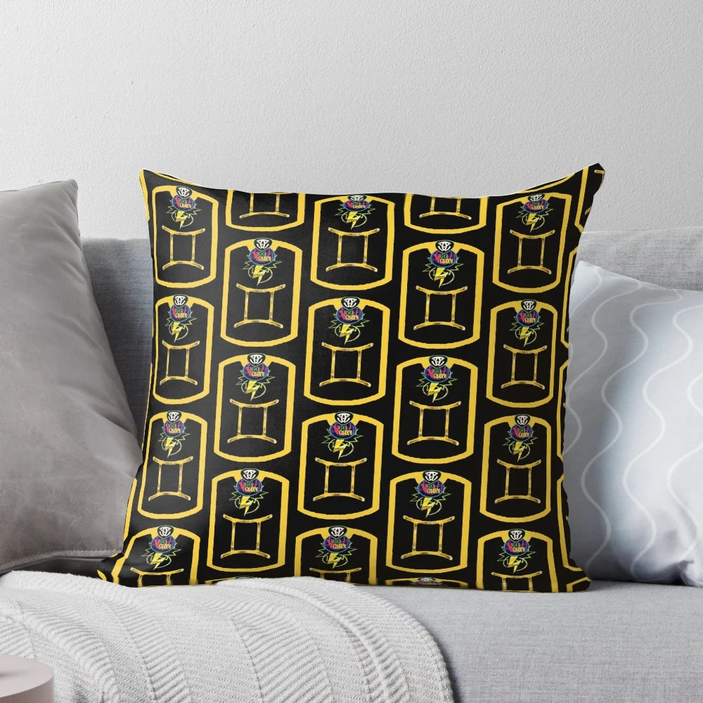 Gemini zodiac pillow with stars and constellation design