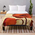 Gensou plush blanket with vibrant floral and pop art design