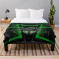 Ghostly Kawasaki Motorcycle-Inspired Plush Blanket