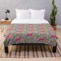Greyhound & Floral Abstract Plush Blanket
