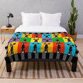 Greyhound plush blanket featuring a cartoon dog design