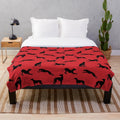 Greyhound silhouette design plush blanket