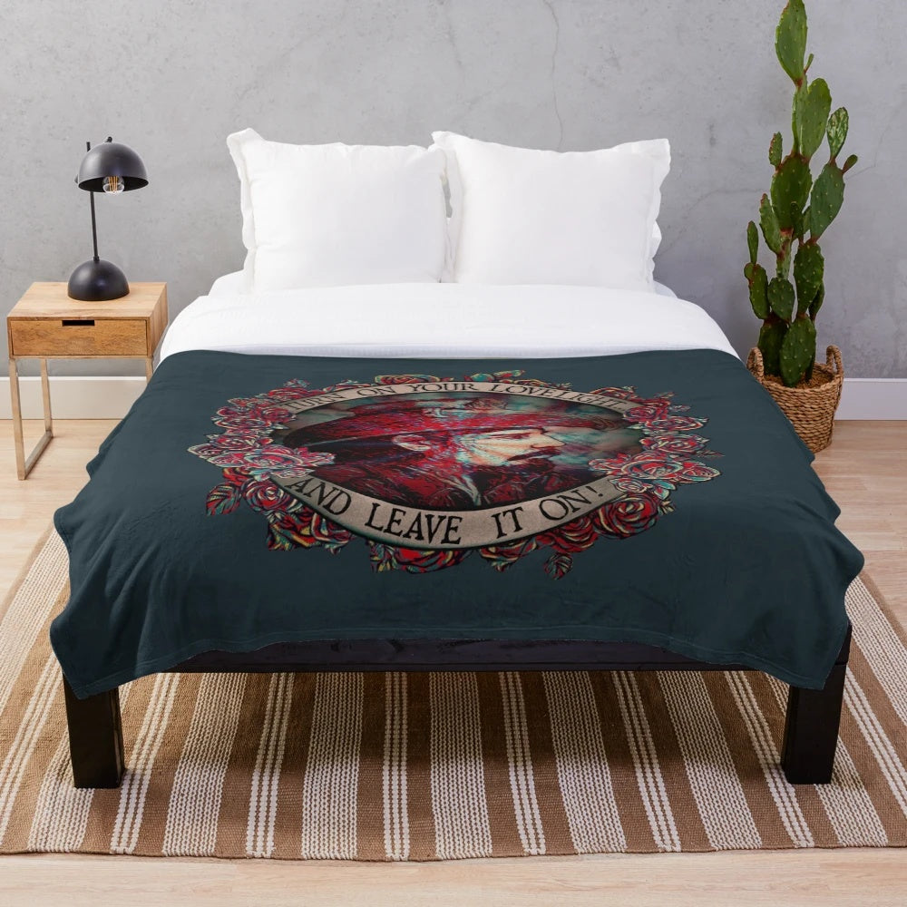 Colorful Lovelight plush blanket with psychedelic design and tie-dye patterns
