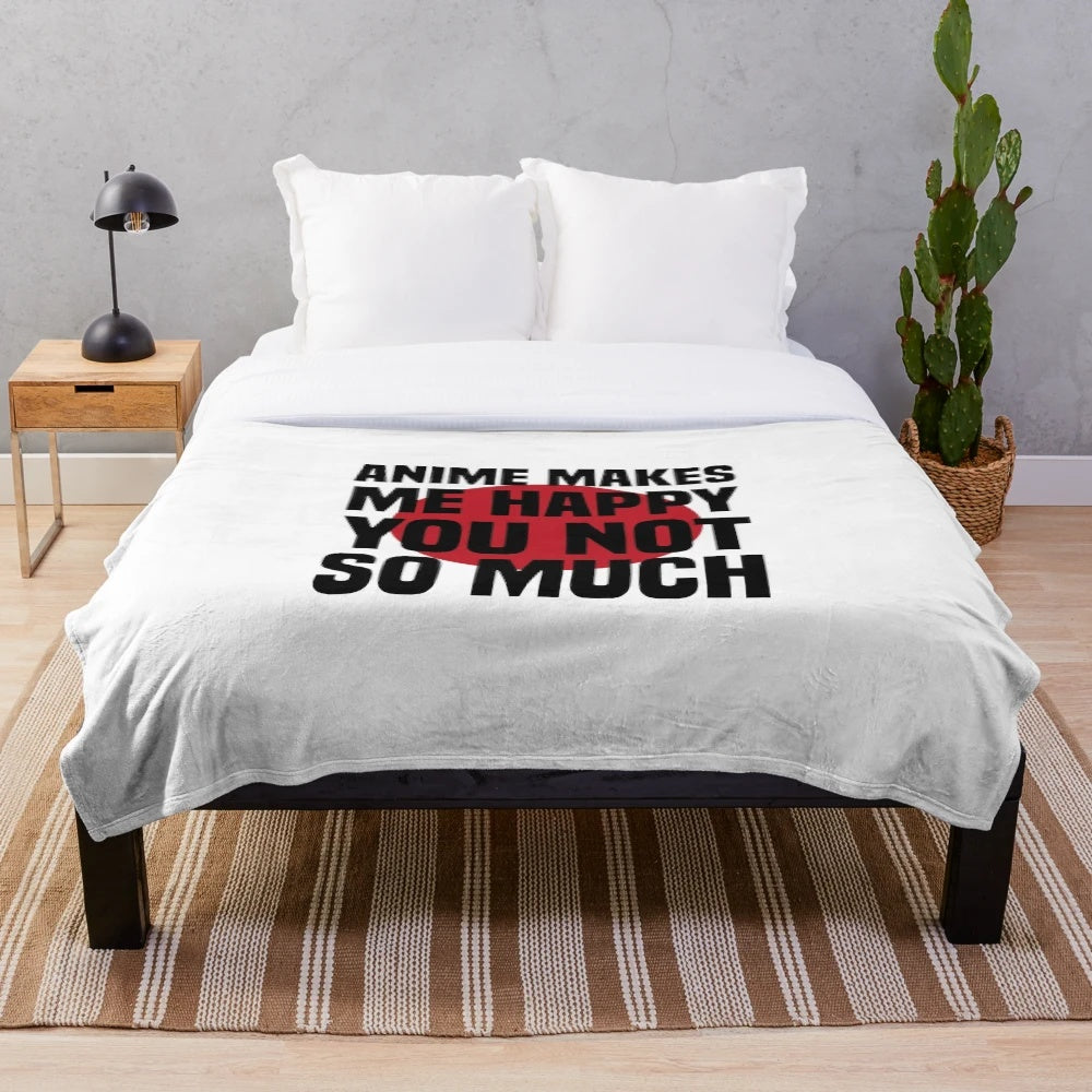 Grunge Anime Japan Flag Plush Blanket for Anime Lovers