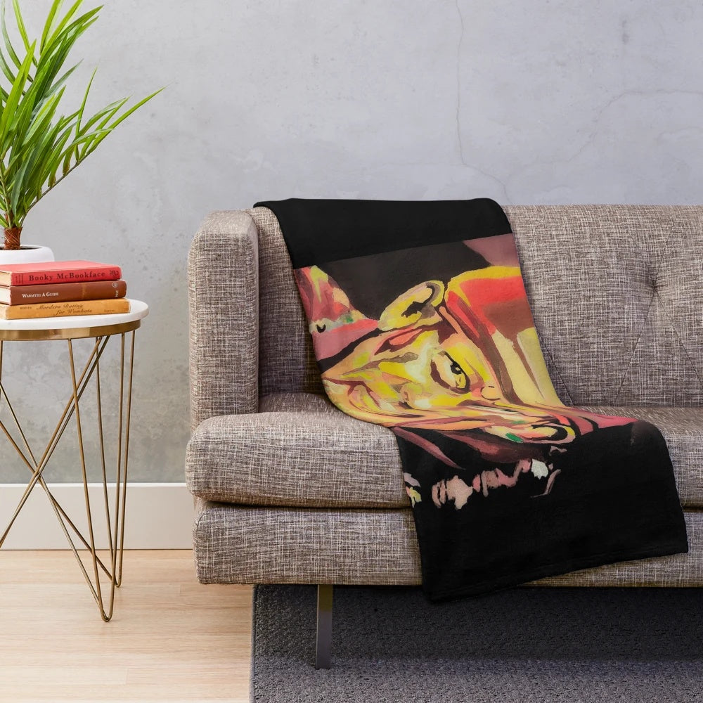 Sai Baba inspired plush blanket with religious Indian cultural artwork