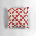 Handcrafted vintage-style patchwork quilt in red and white