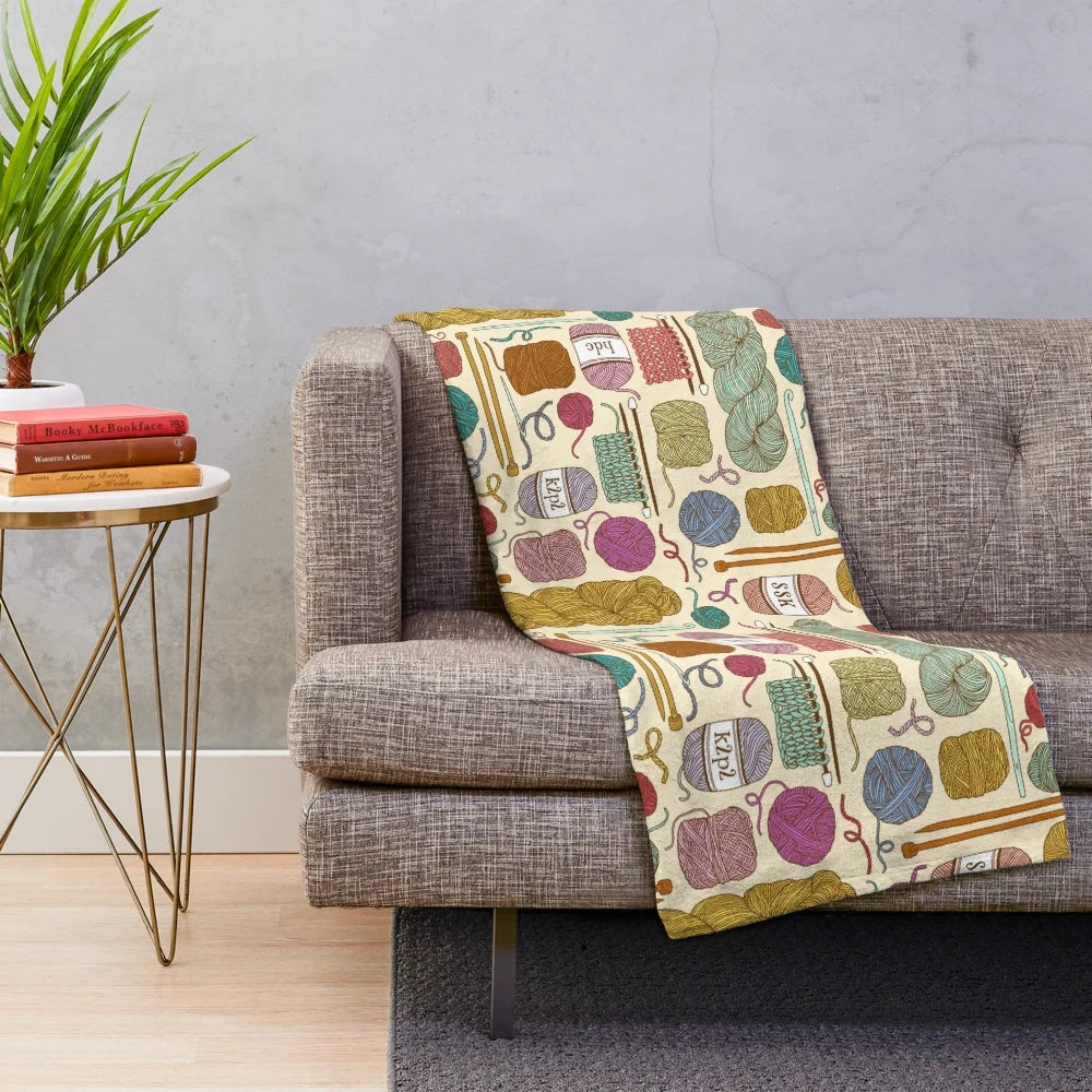 Handmade plush blanket in various colors and textures