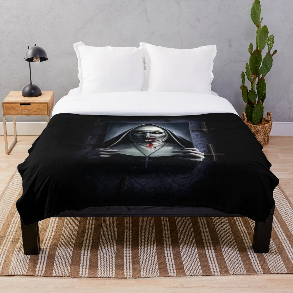 Valak Inspired Plush Blanket for Horror Fans