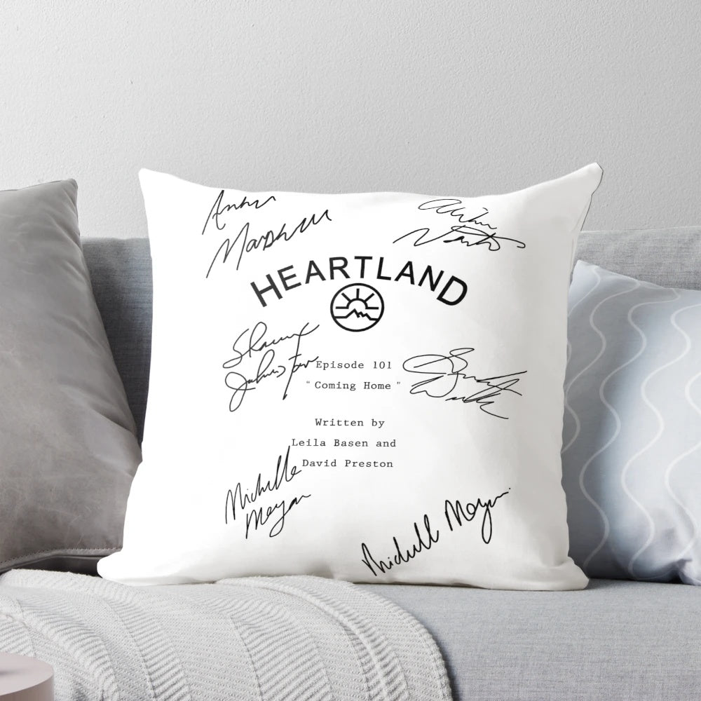 Heartland-Inspired Script Throw Pillow with Farmhouse Decor