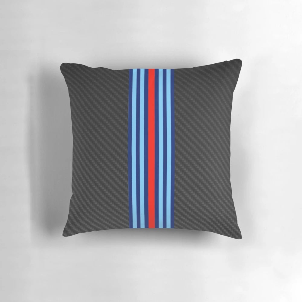 Carbon fiber racing stripes design pillow for car lovers