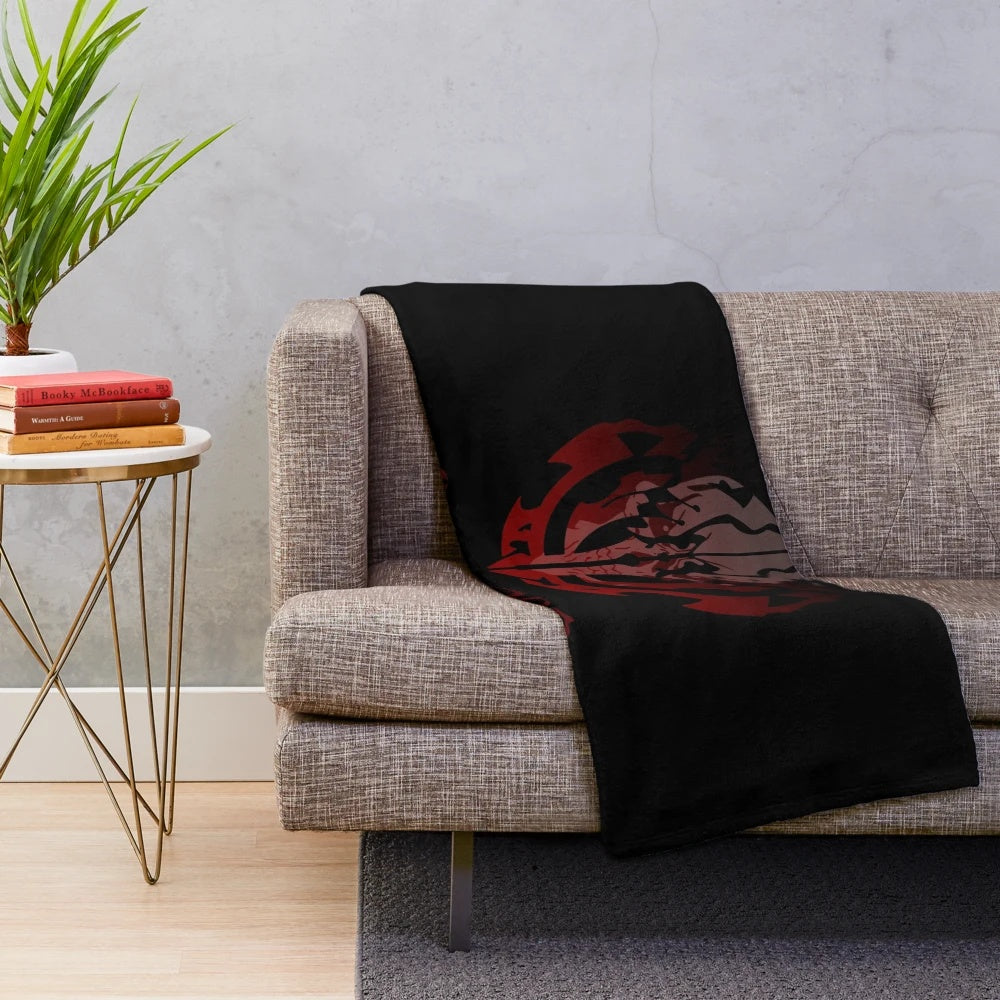 High quality plush blanket featuring the crest of Ainz Ooal Gown from the anime Overlord