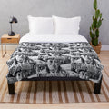 Toshiro Mifune, iconic Japanese actor, featured on a plush blanket