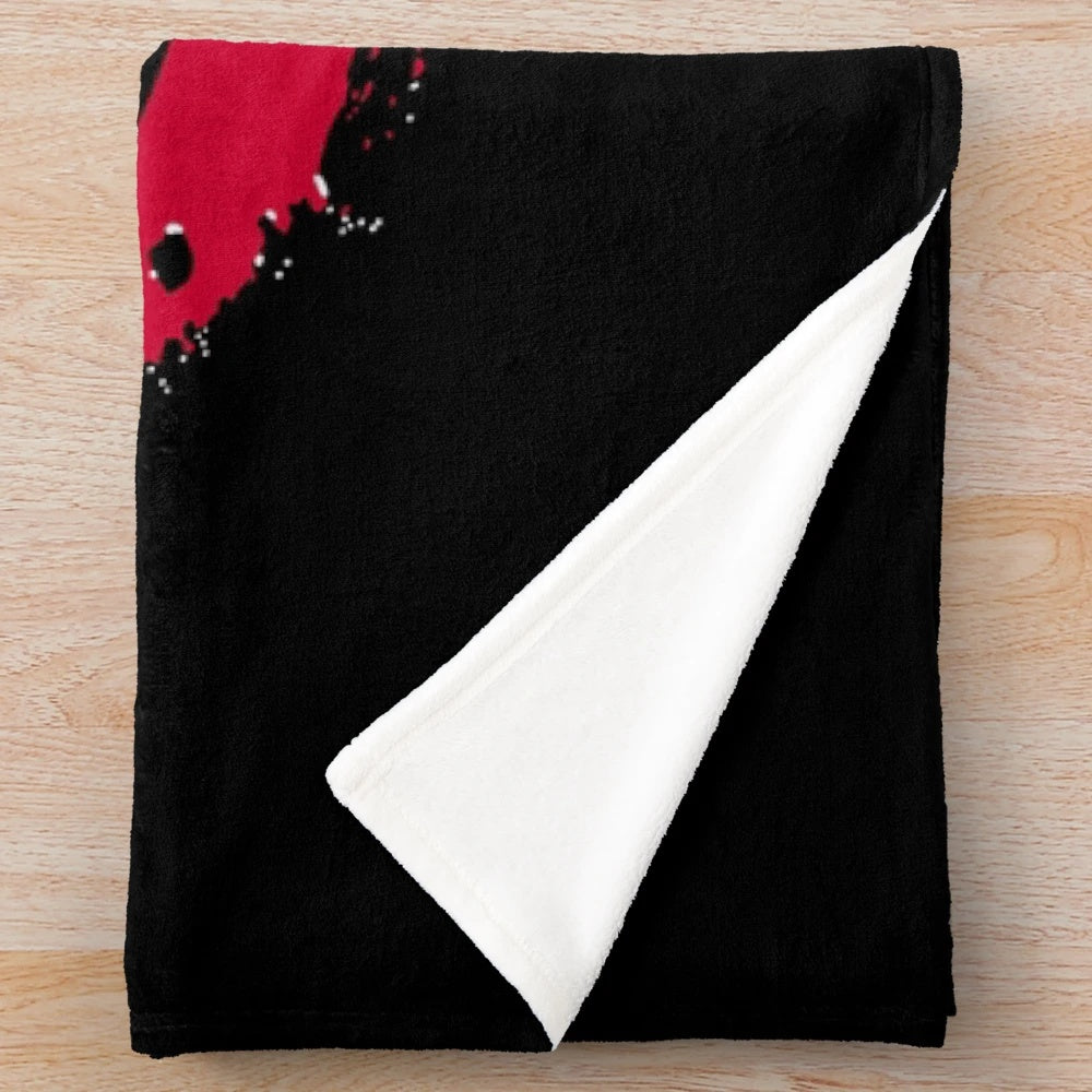 Friday the 13th inspired plush blanket featuring the iconic Jason Voorhees