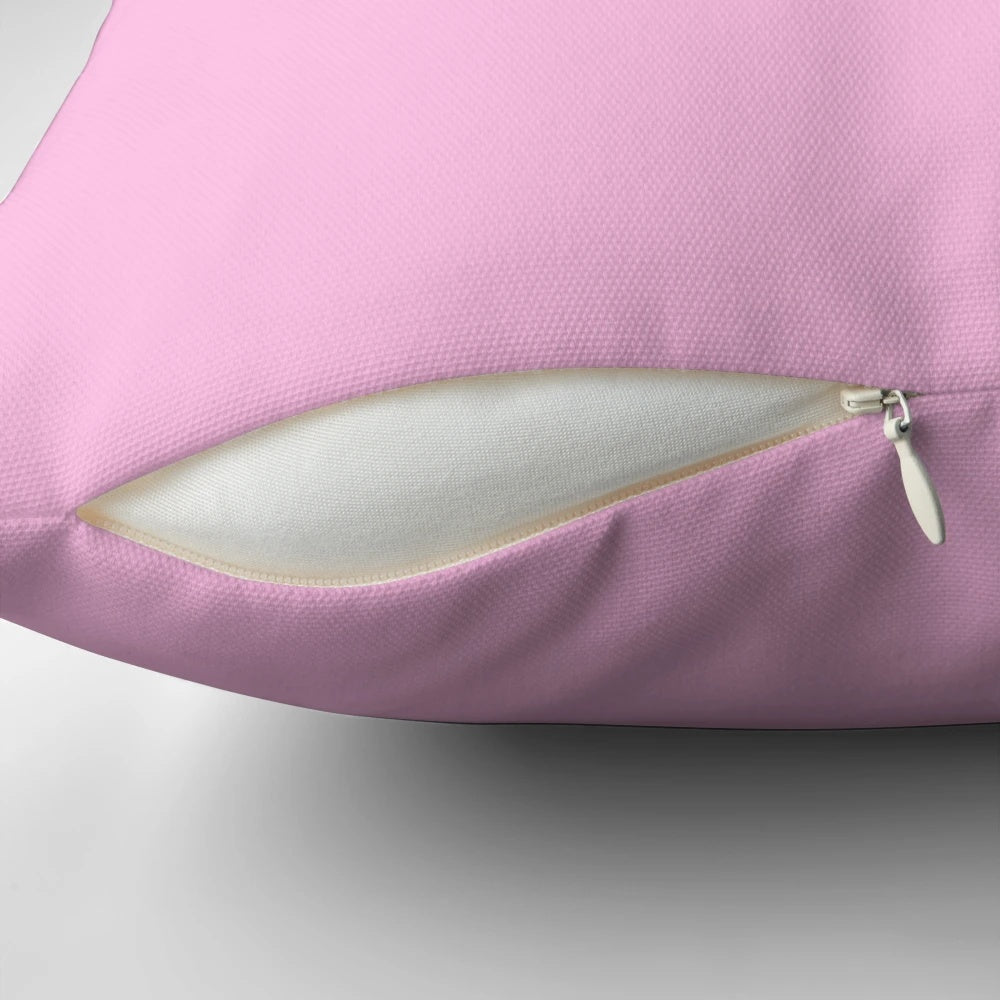 Pillow featuring an illustration of a stylish woman's car hitting a curb, with pink and sparkly accents.