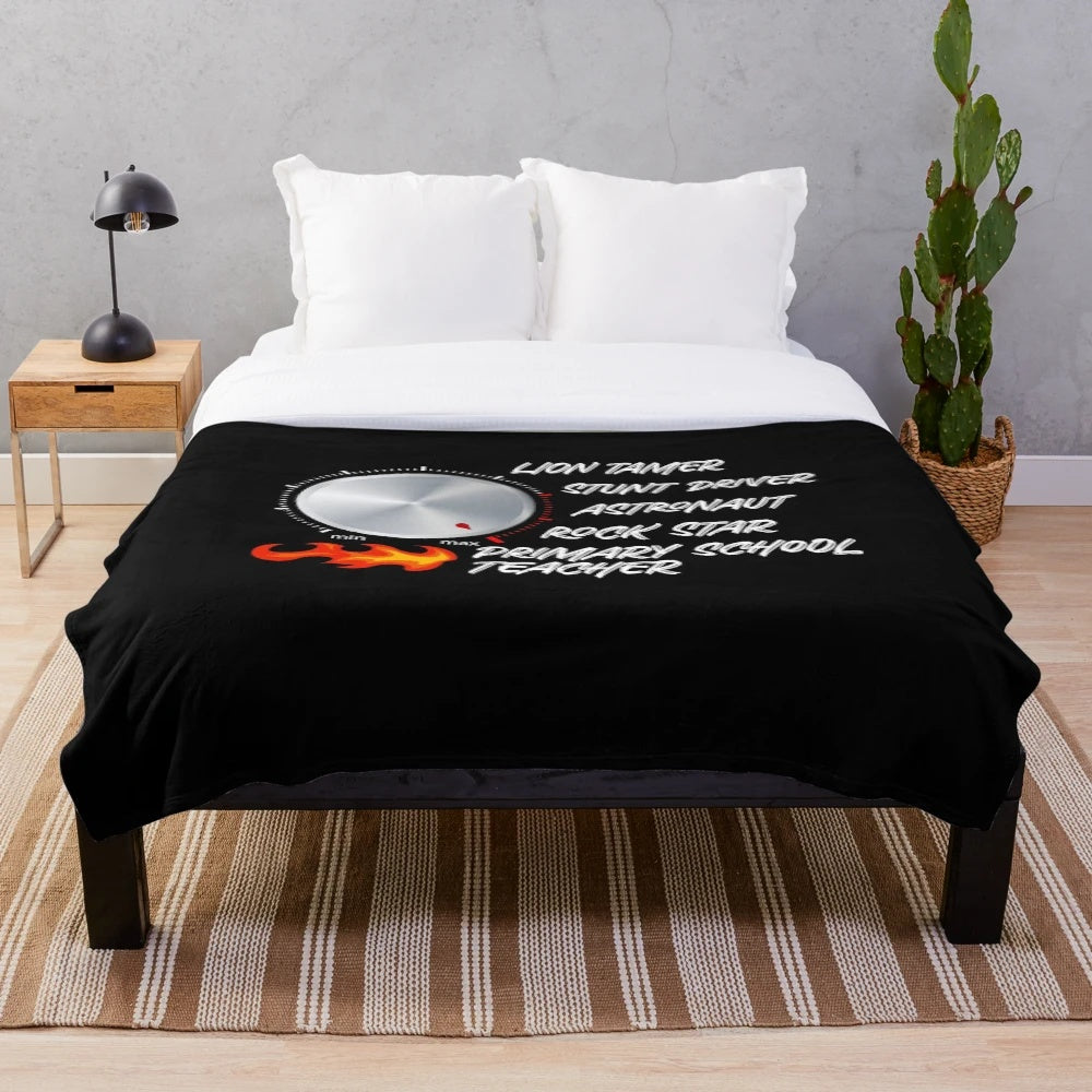 Funny badass primary school teacher graphic plush blanket