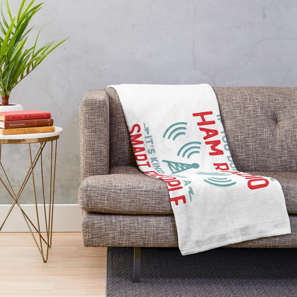 Funny plush blanket for ham radio and amateur radio enthusiasts