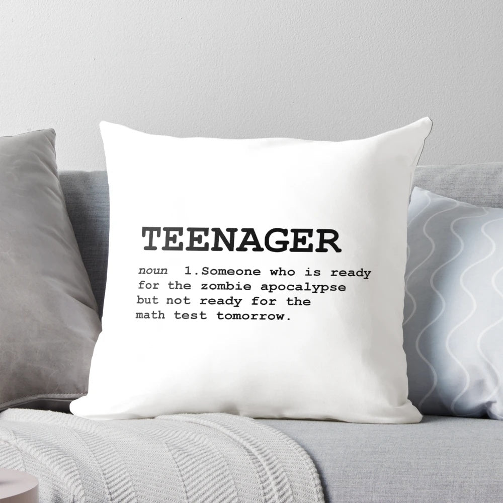 Teenager Definition Pillow with Funny and Humorous Graphic
