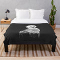 Plush blanket featuring a collage of Alfred Hitchcock's iconic The Birds movie silhouettes