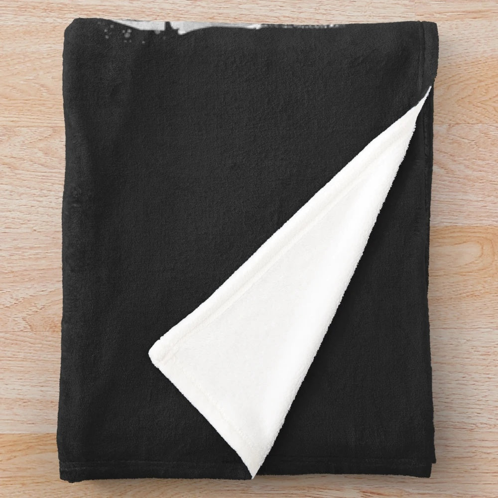 Plush blanket featuring a collage of Alfred Hitchcock's iconic The Birds movie silhouettes