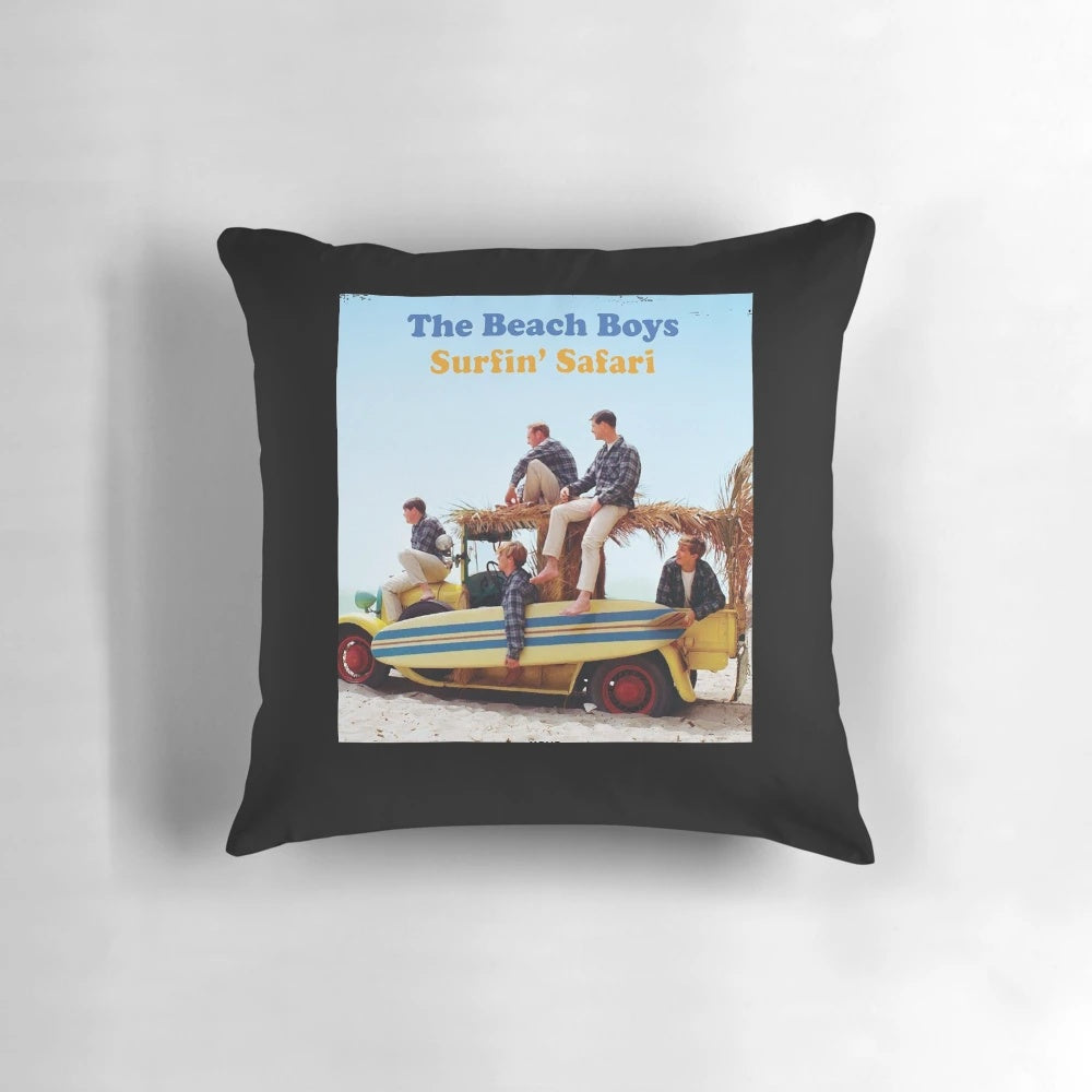 Vintage-style pillow featuring the iconic American surf rock band, The Beach Boys