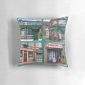 Corrie pillow featuring iconic buildings from Coronation Street