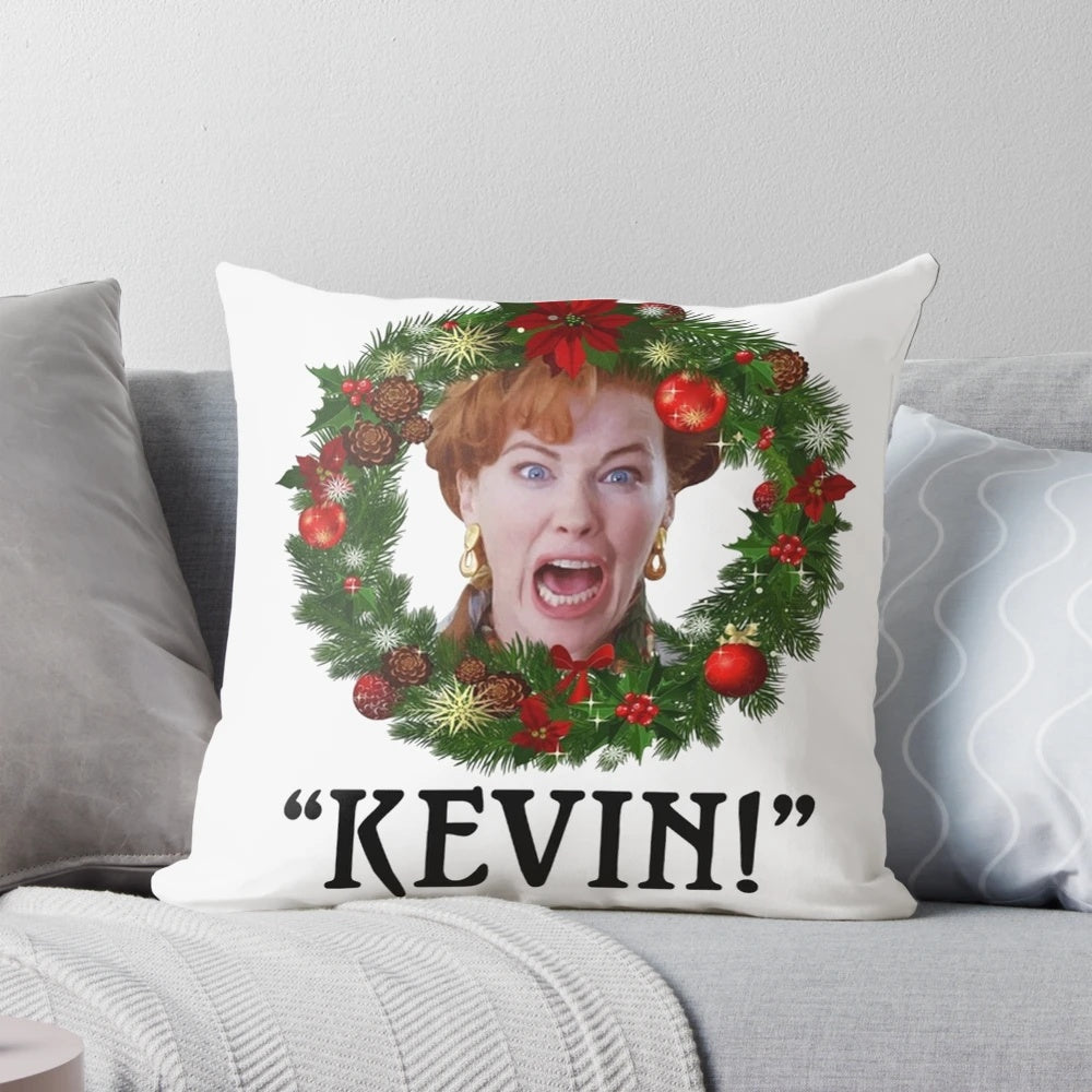 Plush pillow featuring the iconic character Kevin McCallister from the classic 90s Christmas movie 'Home Alone'