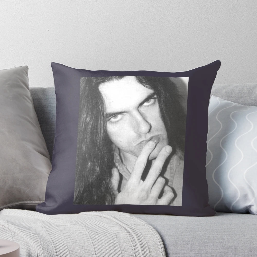 Type O Negative rock music pillow featuring Peter Steele's gothic metal style