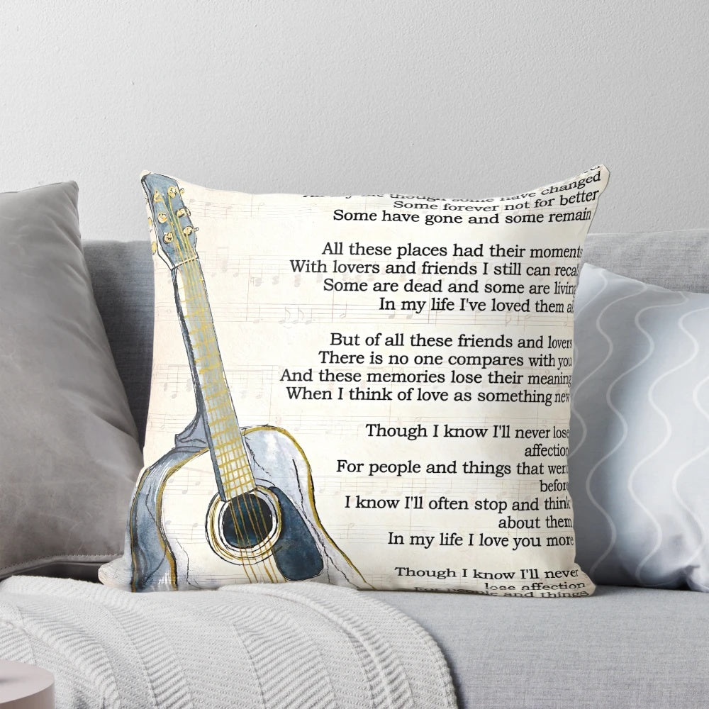 In My Life" The Beatles song lyrics poster, vintage music wall art
