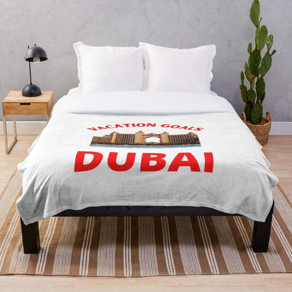 Dubai Plush Blanket for Vacation Goals
