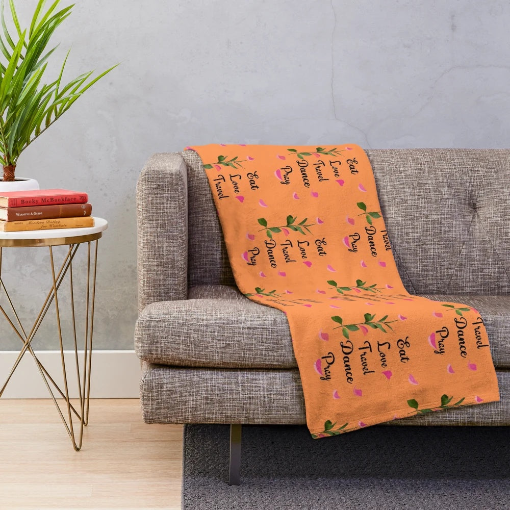 Cozy plush blanket with inspirational travel and movie quotes